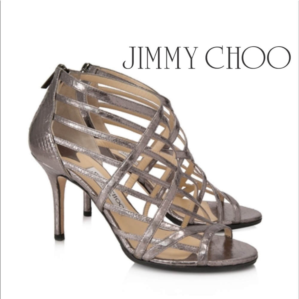 Jimmy Choo Gate Elaphe Snakeskin Sandals